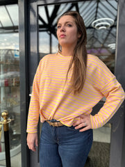 Top gestreept Geel/Roze