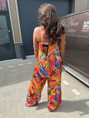Strapless Jumpsuit Gold&Silver oranje