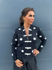 Vest "polkadot An" zwart ecru