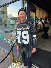 Baseball jersey "LA" zwart