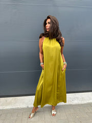 Halterjurk effen "show" limegroen
