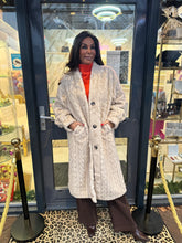 Lang fake fur jas "Kabel" Beige