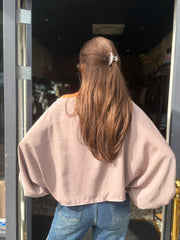 Blouse pofmouwen "Indie" taupe