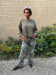 Top "Mooij" lange mouw army