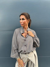 Blouse "geruit " taupe