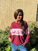 Trui "Cest la vie" bordeaux