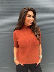 top met col "raglang mouw" brique