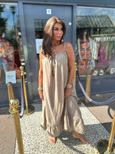 Lange Viscose jurk "Emily" Taupe