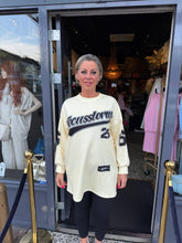 Baseball jersey "Focus" geel/wit