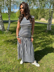 Streepjurk “swing” Navy