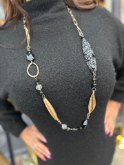 Lange ketting "Zwart / Goud"