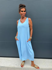 Lange jurk "Catarina" lichtblauw