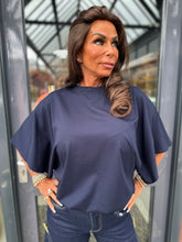 Top "Wide" vleermuismouw navy