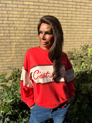 Trui "Cest la vie" rood