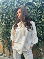 Strikblouse "Jill" Geel