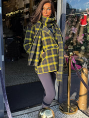 Fleece jas "Ruit" groen/blauw