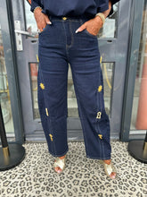 Jeans “Broche" donker denim