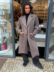Trenchcoat "vissengraat" bruin
