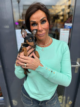 Lange mouwen top "beauty button" Mintgroen