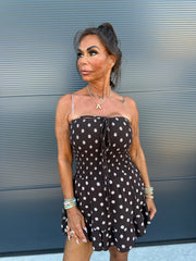 Playsuit kort "hydrofiel" dots Bruin