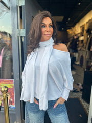 Top “Grace” met Sjaal Offwhite