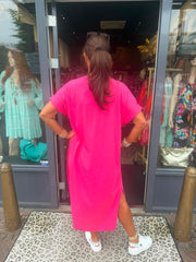 T-shirt jurk “Iconic" Fel roze