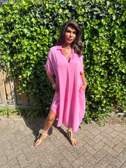 Jurkje "Kalyn" v-hals Roze