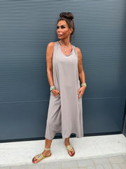 Lange jurk "Catarina" taupe