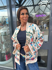 Kimono /jasje "Coby" print Ecru