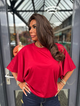 Top "Wide" vleermuismouw rood