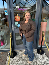 Colbert "oversized" donkerbruin