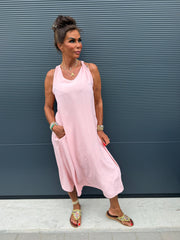 Lange jurk "Catarina" licht roze