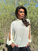 Blouse "open mouw" Geel