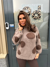 Gebreide trui Stippen "Knitted" taupe
