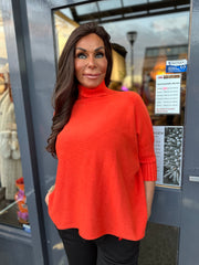 Vleermuis top met col "Oranje"