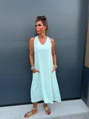 Lange jurk "Catarina" mintgroen