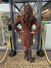 Basic jurkje “Splitmouw” Donkerbruin