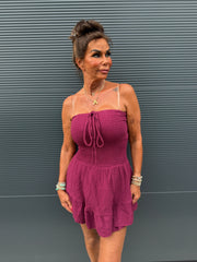 Playsuit kort "hydrofiel" cyclaam