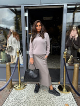 Leren rok "Lana" Taupe