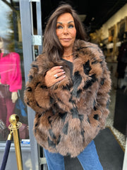 Bontjas fakefur "Bruin gevlekt”