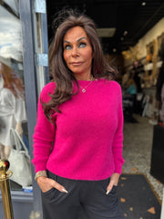 Top lange mouw "Cozy" Fuchsia