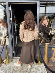 Leren rok "Lana" Donkerbruin