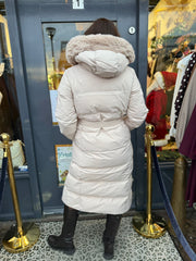 Winterjas lang “Oui” wit