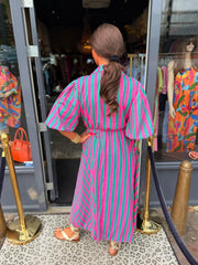 Jurk "streepjurk Hola" Roze/Groen