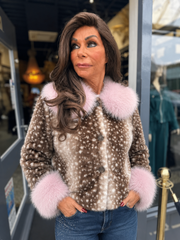 Bontjas fakefur Bambi " Roze "