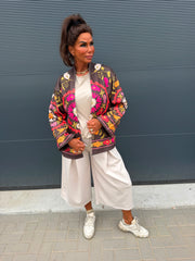 Kimono /jasje "Coby" print Bruin