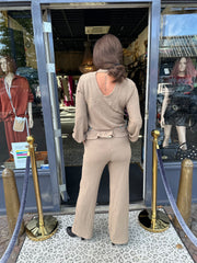 2 delig set wafelstof “monday" beige