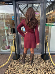 Basic jurkje “Splitmouw” Bordeaux