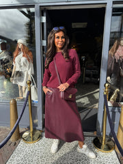 Leren rok "Lana" Bordeaux