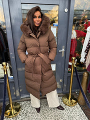 Winterjas lang “Oui” bruin